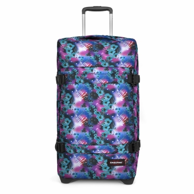 Torba podróżna Eastpak Transit'r L (121 litrów) z kółkami Dreamflower Dark niebiesko-fioletowa